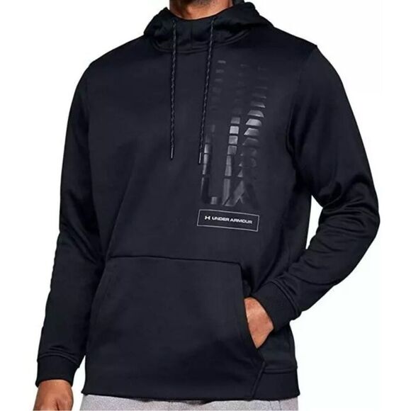 Under Armour Men's Black Fleece Coldgear Hoodie Pullover Size Large - Picture 1 of 4